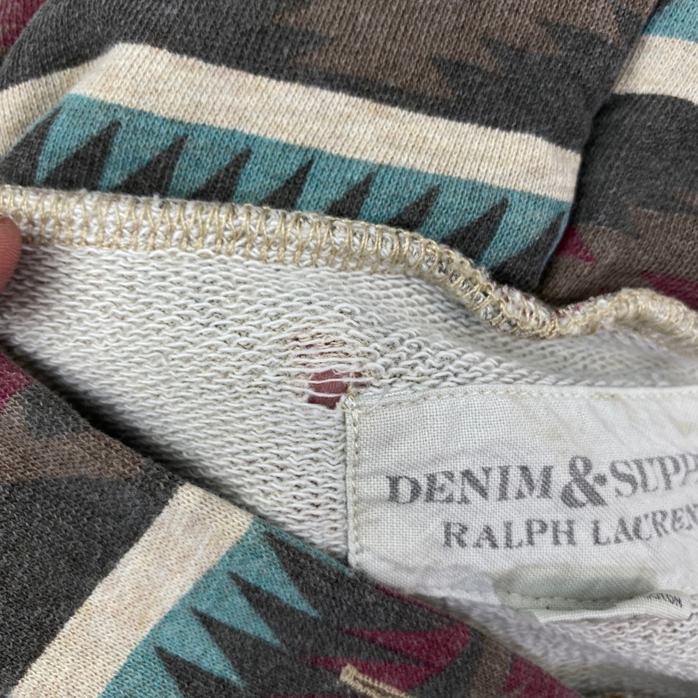 Denim & Supply Ralph Lauren Southwestern Flag Hoodie Men Large Aztec Print - Picture 6 of 16